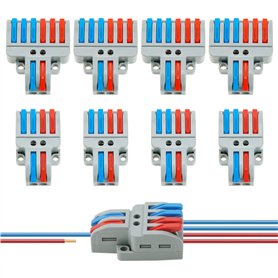 Dreamark 8 pièces Compact Connecteur Pince Électrique 2 Modèles Compact Pinces Câble Connecteur Pour Conducteur Électrique Borni
