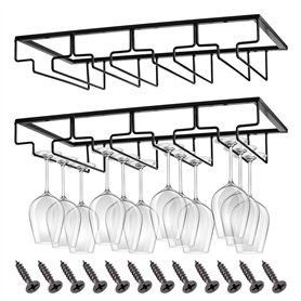 CIRULLI 2Pièces 4 Rangs Support pour Verre à Vin en Métal