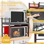CIRULLI Etagere micro ondes extensible à 2 niveaux, etagere micro onde vertical avec 4 crochets en S,support de cuisine pratique