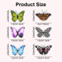 Lot de 240 Papillons Autocollants PET Imperméable Transparent Coloré Résine Décorative Nature Scrapbooking Planning Ordinateur P
