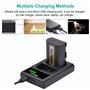 LP-E6/LP-E6N Chargeur de Batterie USB Double pour Canon B-LPE6/LP-E6N Batterie sur EOS R7 R 90D 80D 70D 60D 6D Mark II 7D Mark I