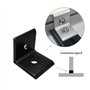 Lot de 10 équerres d'angle 20 x 20 mm - 10 équerres en aluminium pour tubes en aluminium (argenté), 20 écrous en T M5 - 20 vis h
