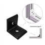 Lot de 10 équerres d'angle 20 x 20 mm - 10 équerres en aluminium pour tubes en aluminium (argenté), 20 écrous en T M5 - 20 vis h