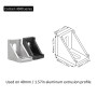 20 raccords d'angle en aluminium pour profilés en aluminium/tubes en aluminium (argenté)