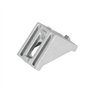 Lot de 20 équerres d'angle 40 x 40 mm, 20 raccords d'angle en aluminium pour profilés en aluminium/tubes en aluminium (argenté),