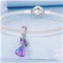 YaShuo Breloque tortue en argent sterling pour bracelets Pandora (papillon violet) (S3696)