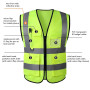 Gilet de sécurité réfléchissant haute visibilité avec poches zippées sur le devant - Conforme aux normes ANSI/ISEA