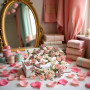 Lot de 100 mini roses multicolores de 15 mm avec nœuds en ruban de satin pour loisirs créatifs, accessoires de mariage, décorati