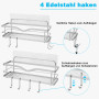 Etagère Douche sans Percage Acier Inoxydable: 2 Etagere Salle de Bain Sans Percage Auto-AdhéSif - Étagère Murale de Rangement Do