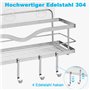 Etagère Douche sans Percage Acier Inoxydable: 2 Etagere Salle de Bain Sans Percage Auto-AdhéSif - Étagère Murale de Rangement Do