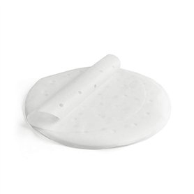 Mila-Amaz 100 Pièces Parchemin Rond Perforé Vapeur en Bambou Doublures Papier Rond Papier à Vapeur de Cuisine