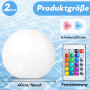 SCZND Lampe Flottante Piscine, 2 Pièces 40cm LED Lampe Piscine avec Télécommande, 16 RGB Changement de Couleur, IP67 Étanche Gon