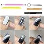 MINZHI Lot de 14 outils magnétiques pour ongles - Outil magique pour ongles - Stylo magnétique pour nail art - 3D - Utilisation 
