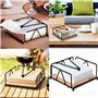 BOBOZHONG Porte-Serviettes en Métal,Porte Serviette Papier avec Base en Bois,Porte-Serviettes avec Bras Lesté Noir Lesté pour Ta