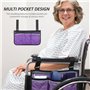 Lot de 2 poches pour accoudoirs, sacs de rangement pour fauteuil roulant, poches de rangement multi-poches, poches suspendues av