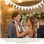 Lot de 5 drapeaux blancs - 15 m - Triangle - Guirlande de fanions - Décoration de fête de mariage