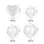 Lot de 20 boules décoratives transparentes en plastique remplies - Décoration de fête - Boules décoratives rondes en forme de cœ