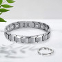 DGUSO Bracelet Magnetique Homme 1 Pièce, Bague 1 Pièce, Bracelet en Acier Titane pour Homme Bracelet Magnétique pour Homme Bijou