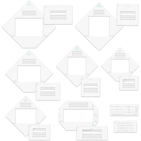 BAOFALI Lot de 17 guides d'enveloppes tout-en-un pour la fabrication de cartes et les travaux manuels en papier