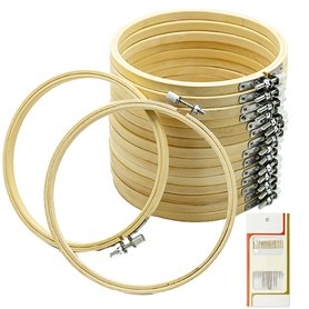 Lot de 16 mini cercles en bambou de 12