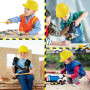 Kinmsito Lot de 12 casques de chantier pour enfants, casque de protection pour enfants, chapeaux de fête de construction, jaune 