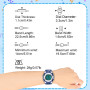 Juboos Montre Enfant avec Bracelet Imprimé et 7 Lumières Colorées,Montre Digitale Étanche pour Enfants avec Oreilles de Chat pou