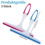 Lot de 3 raclettes de cabine de douche avec 3 crochets adhésifs - Raclette de douche avec crochet mural - Raclette de douche - L