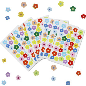 Lot de 20 feuilles d'autocollants floraux multicolores - Mini fleurs - Imperméables - Pour le scrapbooking