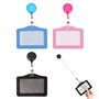 Lot de 3 pochettes pour cartes d'identité en cuir avec clip - Porte-badge portable - Rétractable - Pour événements d'affaires