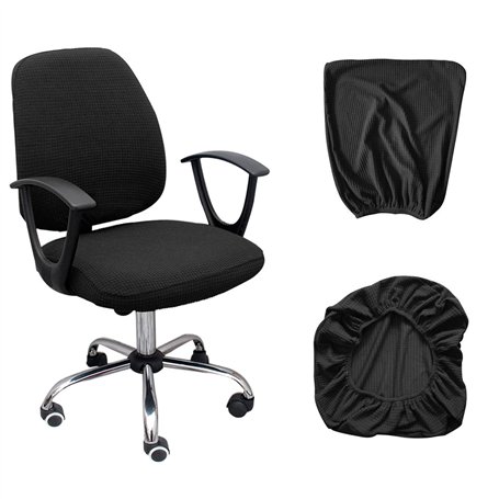 PFLYPF Housse de siège noire 2 pièces comprenant 1 coussin et 1 dossier
