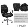 PFLYPF Housse de siège noire 2 pièces comprenant 1 coussin et 1 dossier, housse de chaise en polaire maïs plaid fendue housse de