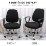 PFLYPF Housse de siège noire 2 pièces comprenant 1 coussin et 1 dossier, housse de chaise en polaire maïs plaid fendue housse de
