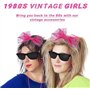 VNHATY 7 pièces accessoires de déguisement de mascarade pour femmes et filles des années 80, accessoires de fête rétro des année