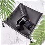 TIMJJG 2 pièces étui en cuir PU noir rectangulaire 20x22 cm avec cordon de serrage pour activités de plein air et utilisation qu