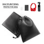 TIMJJG 2 pièces étui en cuir PU noir rectangulaire 20x22 cm avec cordon de serrage pour activités de plein air et utilisation qu