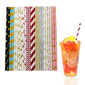 Lot de 120 pailles en papier