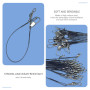 Lot de 48 Lignes Anti-Morsure Noires en Acier Inoxydable avec Pivot - pour Pêche en Mer et Rivière (4 Tailles)