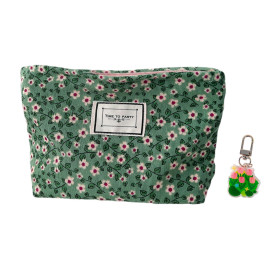 1 trousse de toilette à motif floral et 1 décoration suspendue de fleurs - Trousse de toilette de voyage portable - Trousse de t