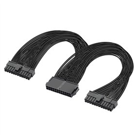 GELRHONR Double Alimentation PC 24 broches ATX câble adaptateur de carte mère