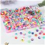 Perles pour Bracelet Enfant, 24 Modèles Perle Enfant avec Trou pour le Filetage, DIY Coffret de Perles pour la Fabrication de Br
