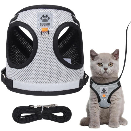 Omnikryp Ensemble Harnais et Laisse pour Chat Anti évasion