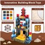 108PCS Jouets de Blocs de Construction magnétiques-Ensemble de Jouets Montessori, Magnetic Blocks for Boys and Girls Aged 3+ Yea
