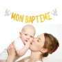 Banderole Baby Shower Pailleté Papier Guirlande Bunting Banner DIY Décoration Suspendue Feston Fê