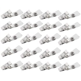 20 pièces Clips de badge en métal