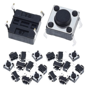 Youmile 100-Pack 6x6x6 mm Miniature Momentary Tactile Tact Touch Commutateur à bouton-poussoir Commutateur de qualité SPST Minia
