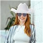 ZBHDEYG 1 Chapeau De Cowboy Western, 1 Lunettes d'amour, 1 Écharpe Carrée À Motifs Noirs, Chapeau De Cowboy À Bords en Plumes, C