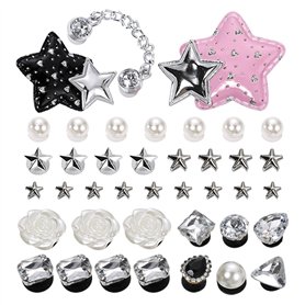 DHSBGWSX Lot de 40 Accessoires pour Chaussures - Étoiles à Cinq Branches