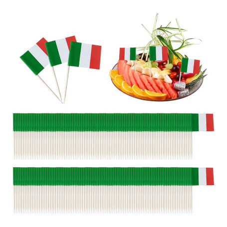 200 Drapeaux Italiens De Cure-Dents