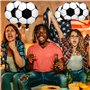 Lot de 18 ballons décoratifs de football, 2 rouleaux de rubans, ballons décoratifs sur le thème du football, ballons en aluminiu