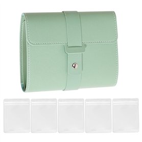 ZGDEIWGF 1 livre de rangement vert pour boucles d'oreilles et 5 sacs de rangement transparents